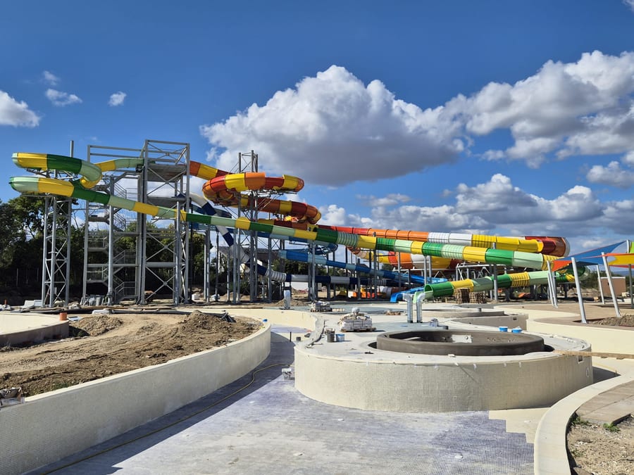 Aqua Park Buzău water slides under construction